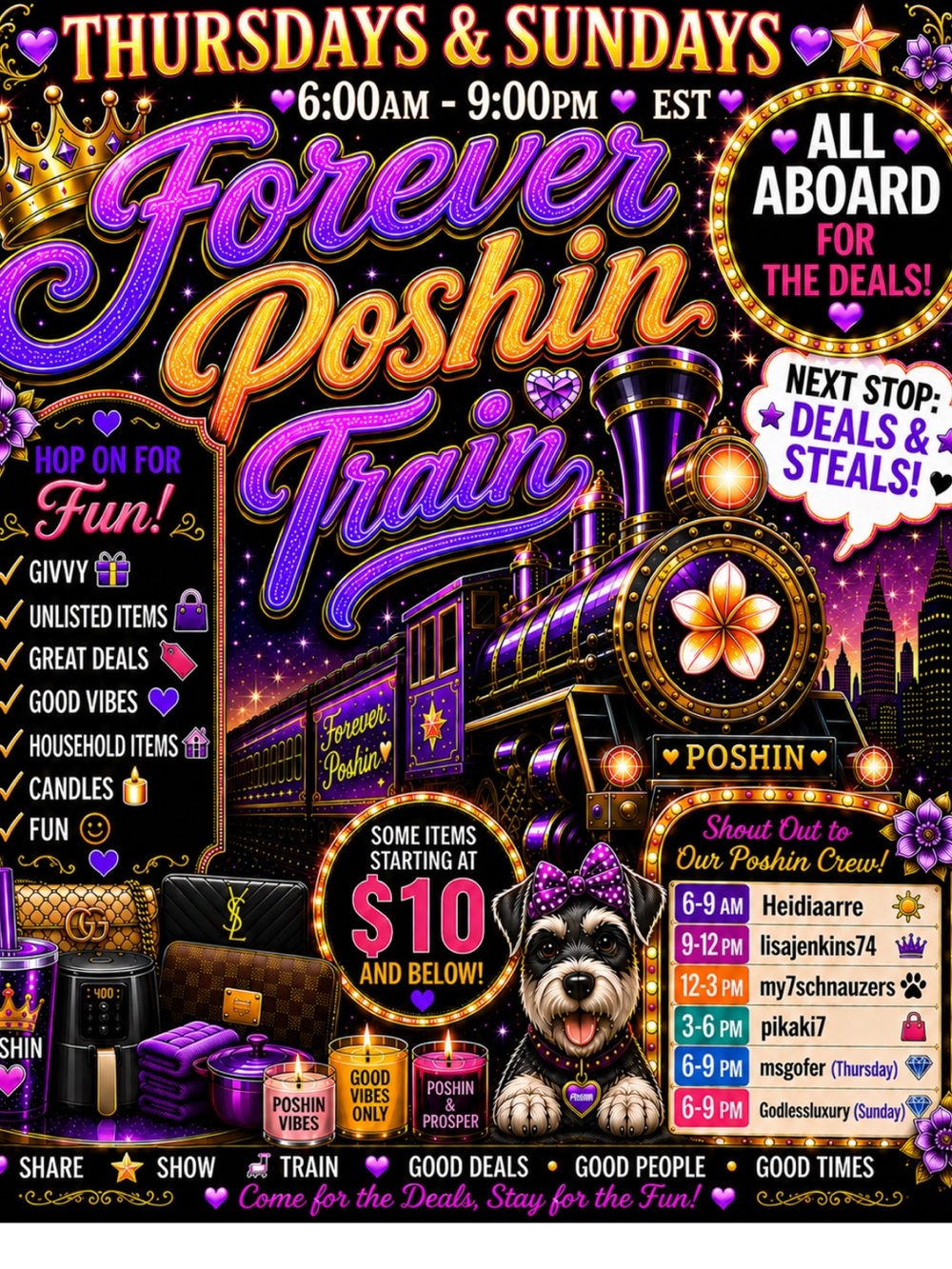 Forever Poshin Train 6:00am - 9:00pm Eastern Standard Time!!!! - Picture 9 of 10